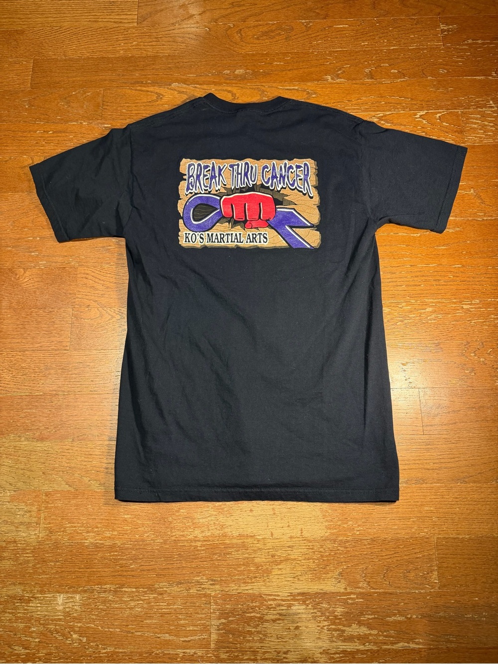 Y2K Break Thru Cancer KOs Martial Arts Back Graphic Tee